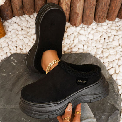 Women's Round Toe Platform Slip-On Slippers