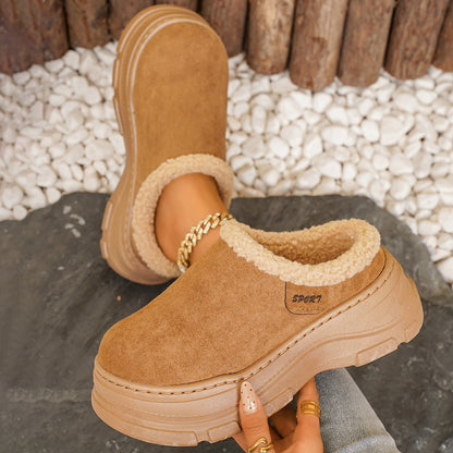 Women's Round Toe Platform Slip-On Slippers