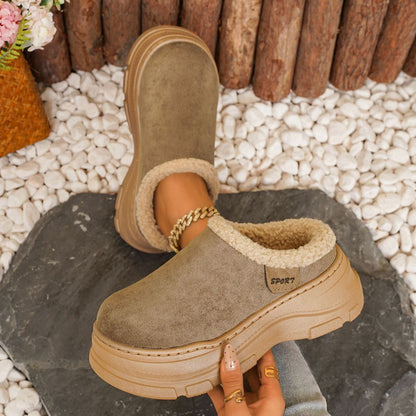 Women's Round Toe Platform Slip-On Slippers