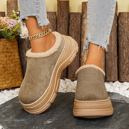 Women's Round Toe Platform Slip-On Slippers