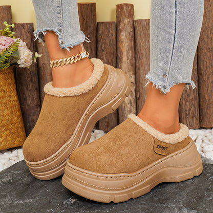 Women's Round Toe Platform Slip-On Slippers