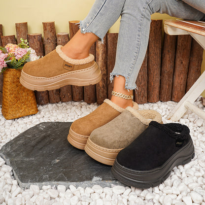 Women's Round Toe Platform Slip-On Slippers