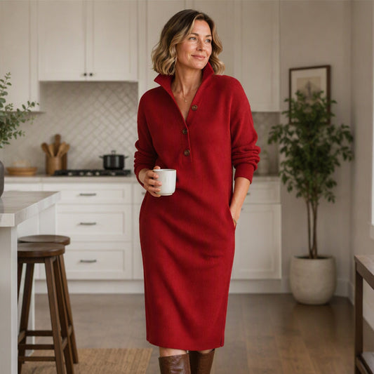 Women's Button-Front Sweater Dress