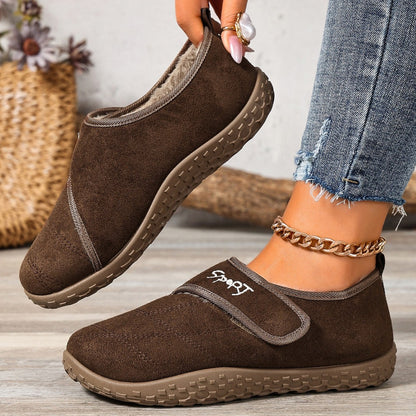 Women's Plush-Lined Winter Mules with Adjustable Straps