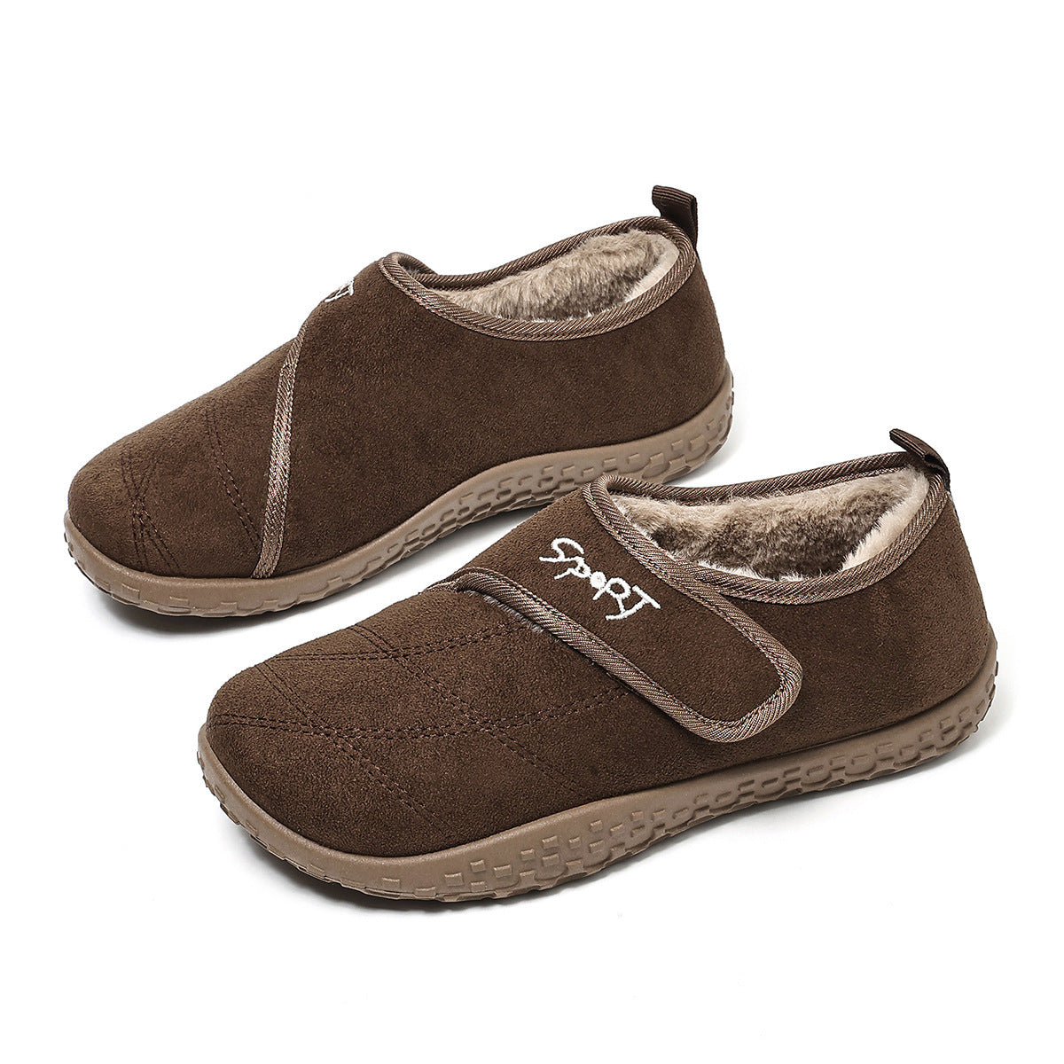 Women's Plush-Lined Winter Mules with Adjustable Straps