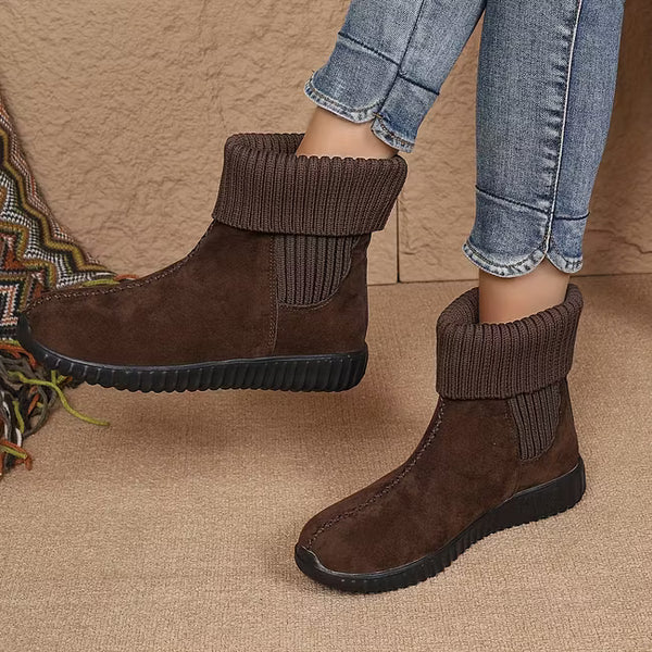 Women's Knitted Cuff Ankle Boots
