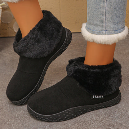 Women's Ankle Boots with Plush Cuffs