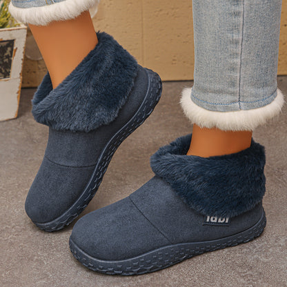 Women's Ankle Boots with Plush Cuffs