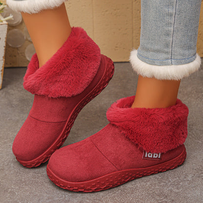 Women's Ankle Boots with Plush Cuffs