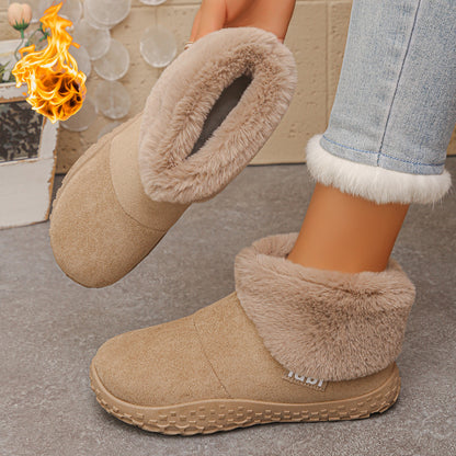 Women's Ankle Boots with Plush Cuffs