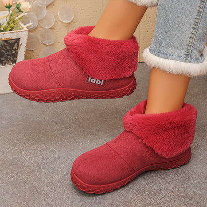 Women's Ankle Boots with Plush Cuffs