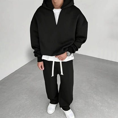 Men's Half-Zip Hoodie and Joggers Set