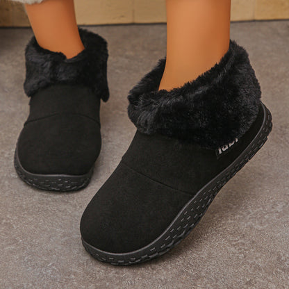 Women's Ankle Boots with Plush Cuffs