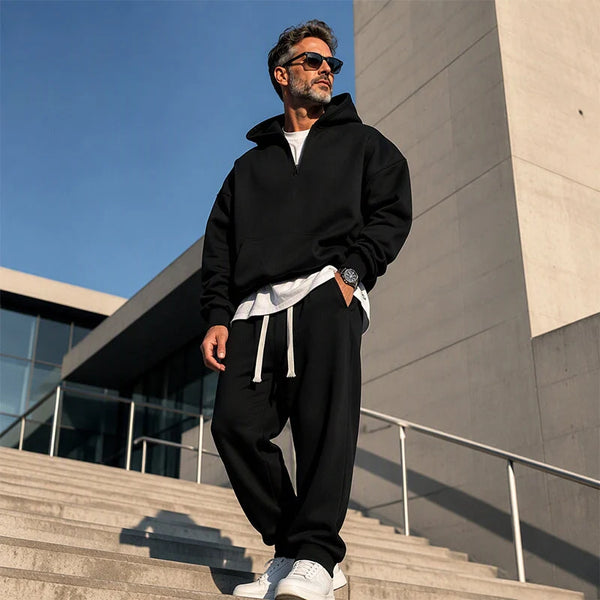 Men's Half-Zip Hoodie and Joggers Set
