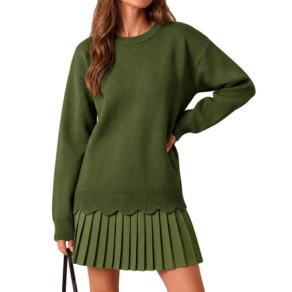 Women's Sweater and Pleated Skirt Set