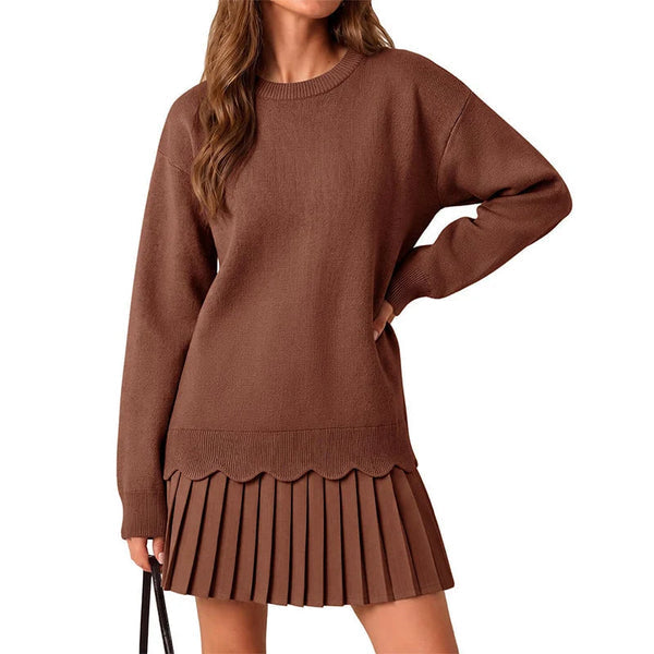 Women's Sweater and Pleated Skirt Set