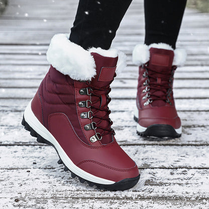 Women's Winter Ankle Boots with Faux Fur Cuffs