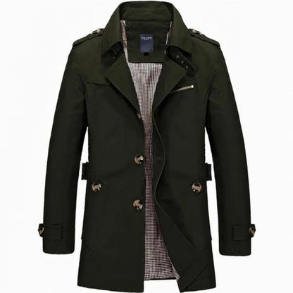 Men's Classic Button-Front Trench Coat
