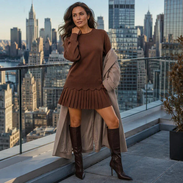 Women's Sweater and Pleated Skirt Set