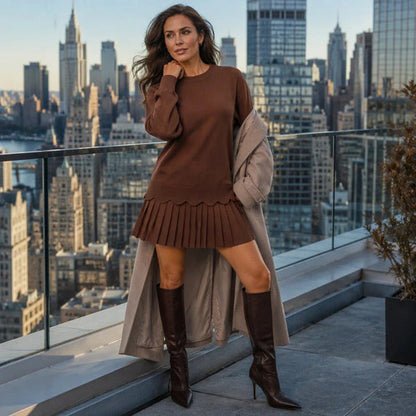 Women's Sweater and Pleated Skirt Set