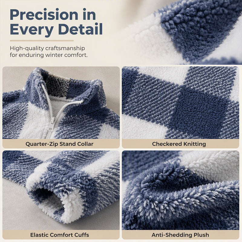 Women's Plaid Quarter-Zip Pullover