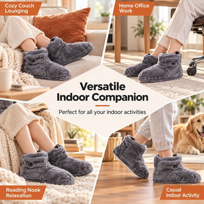 USB Heated Plush Boot Slippers