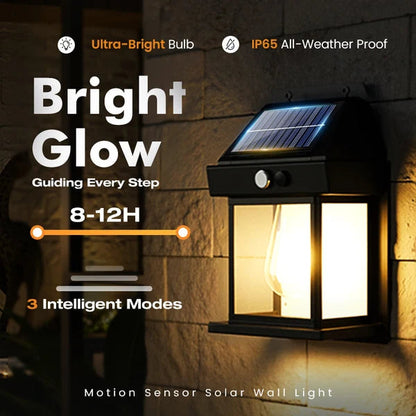 Solar Motion Sensor Outdoor Wall Light