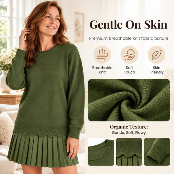 Women's Sweater and Pleated Skirt Set