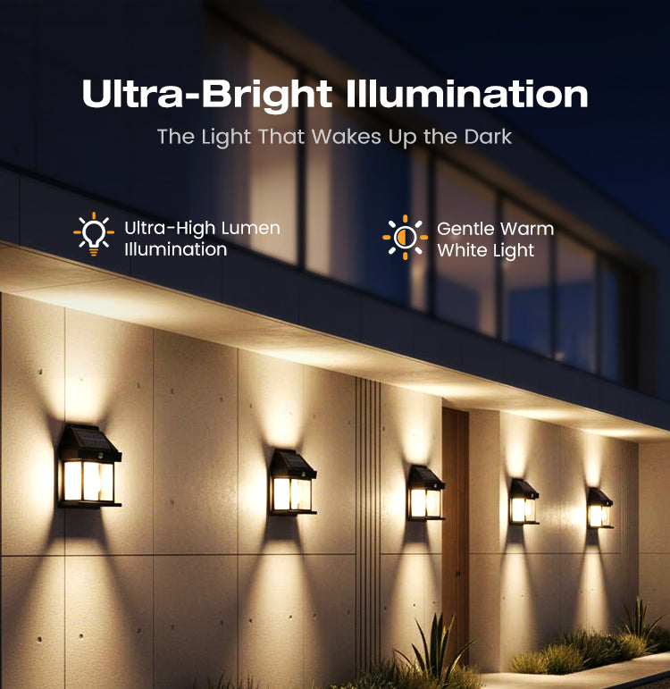 Solar Motion Sensor Outdoor Wall Light