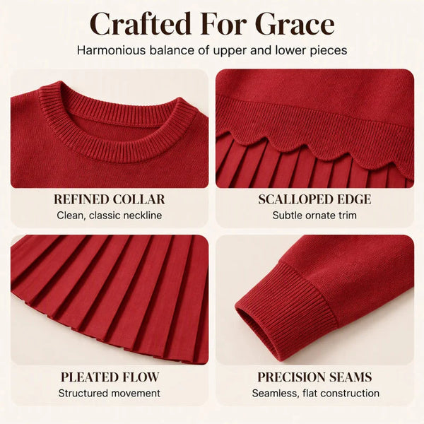 Women's Sweater and Pleated Skirt Set