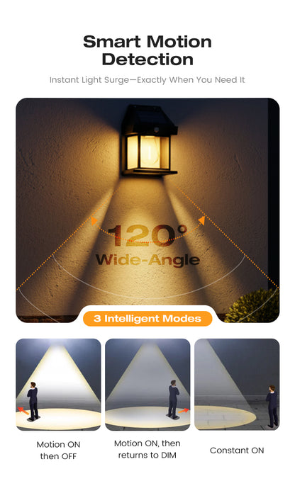 Solar Motion Sensor Outdoor Wall Light