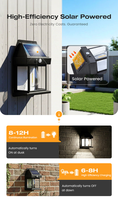 Solar Motion Sensor Outdoor Wall Light