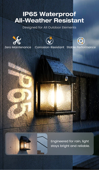 Solar Motion Sensor Outdoor Wall Light