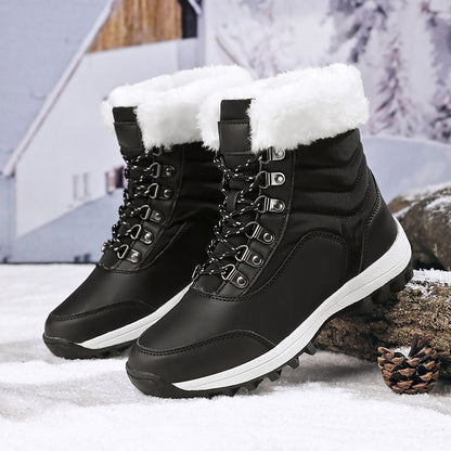 Women's Winter Ankle Boots with Faux Fur Cuffs