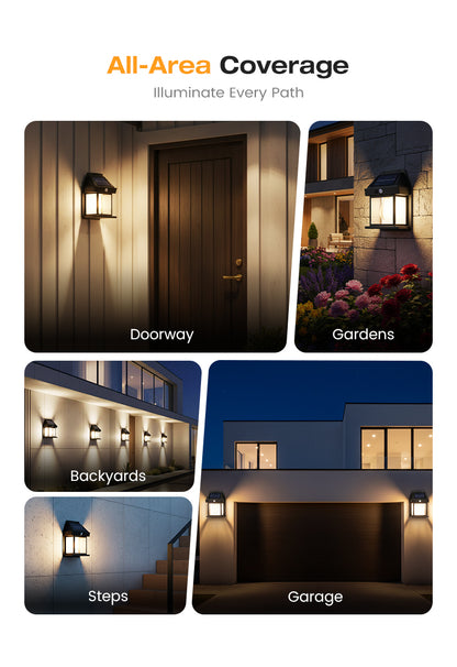 Solar Motion Sensor Outdoor Wall Light