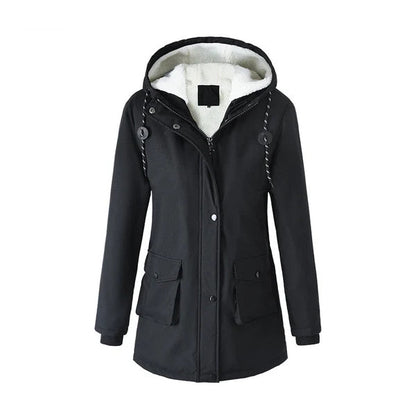 Women's Hooded Button-Front Parka Coat