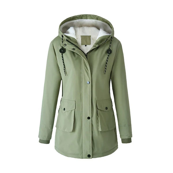 Women's Hooded Button-Front Parka Coat