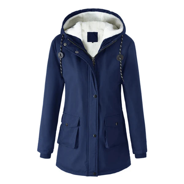Women's Hooded Button-Front Parka Coat
