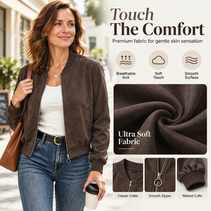 Women's Zip-Front Bomber Jacket
