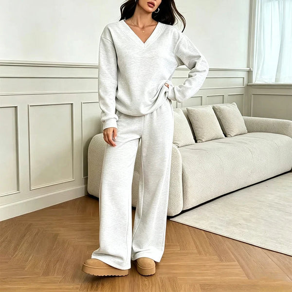 Women's Off-the-Shoulder Sweatshirt and Pants Set