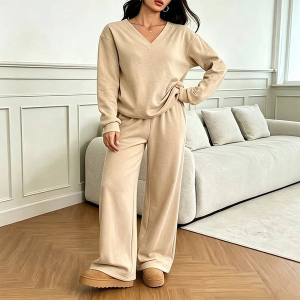 Women's Off-the-Shoulder Sweatshirt and Pants Set