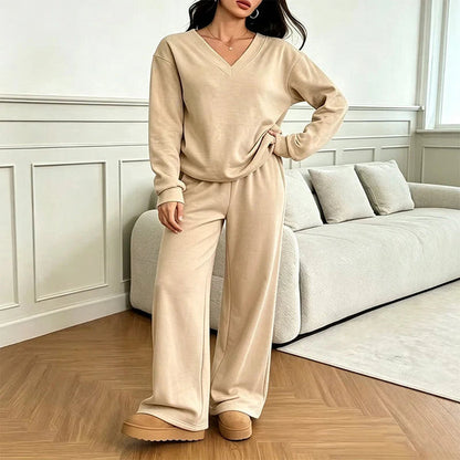 Women's Off-the-Shoulder Sweatshirt and Pants Set