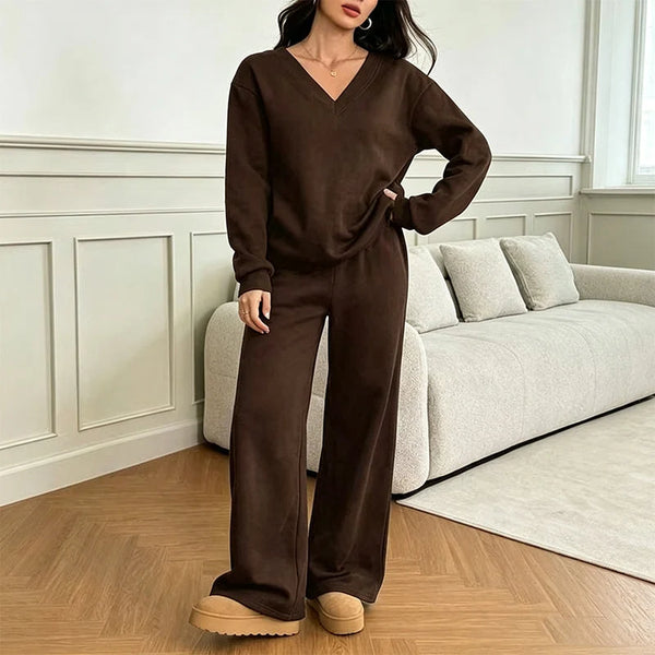 Women's Off-the-Shoulder Sweatshirt and Pants Set