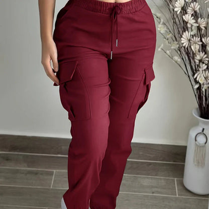 Women's Drawstring Waist Cargo Pants