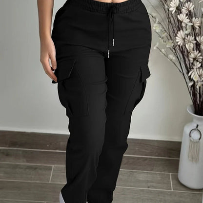 Women's Drawstring Waist Cargo Pants