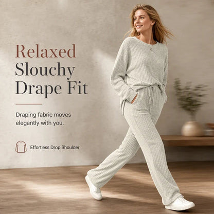 Women's Ribbed Two-Piece Lounge Set