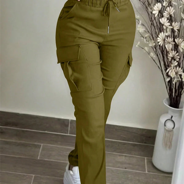Women's Drawstring Waist Cargo Pants