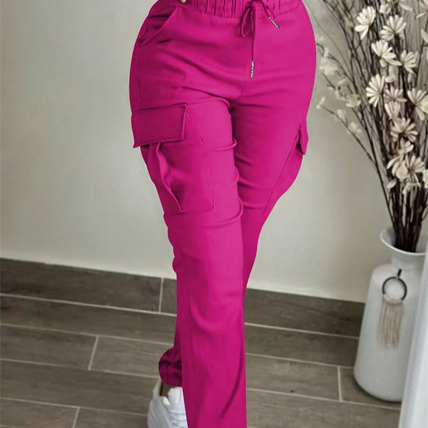 Women's Drawstring Waist Cargo Pants