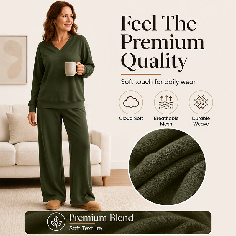 Women's Off-the-Shoulder Sweatshirt and Pants Set