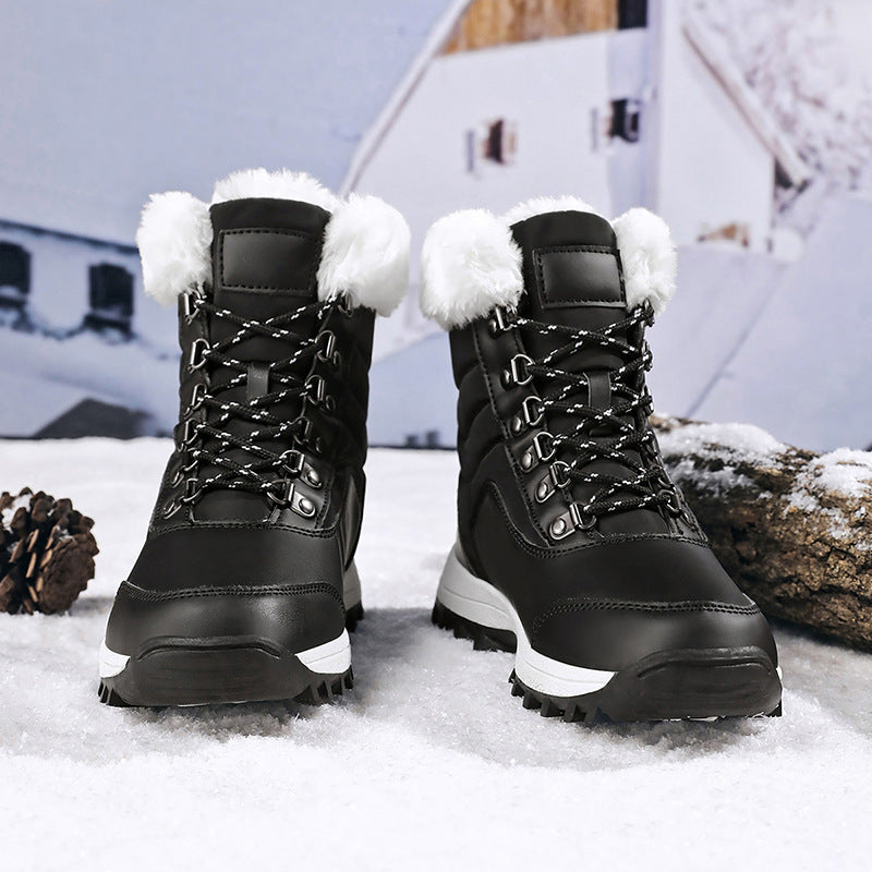 Women's Winter Ankle Boots with Faux Fur Cuffs